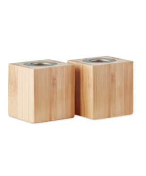 PYRAMIDE Set of 2  candles and bamboo stand holders - Image 3