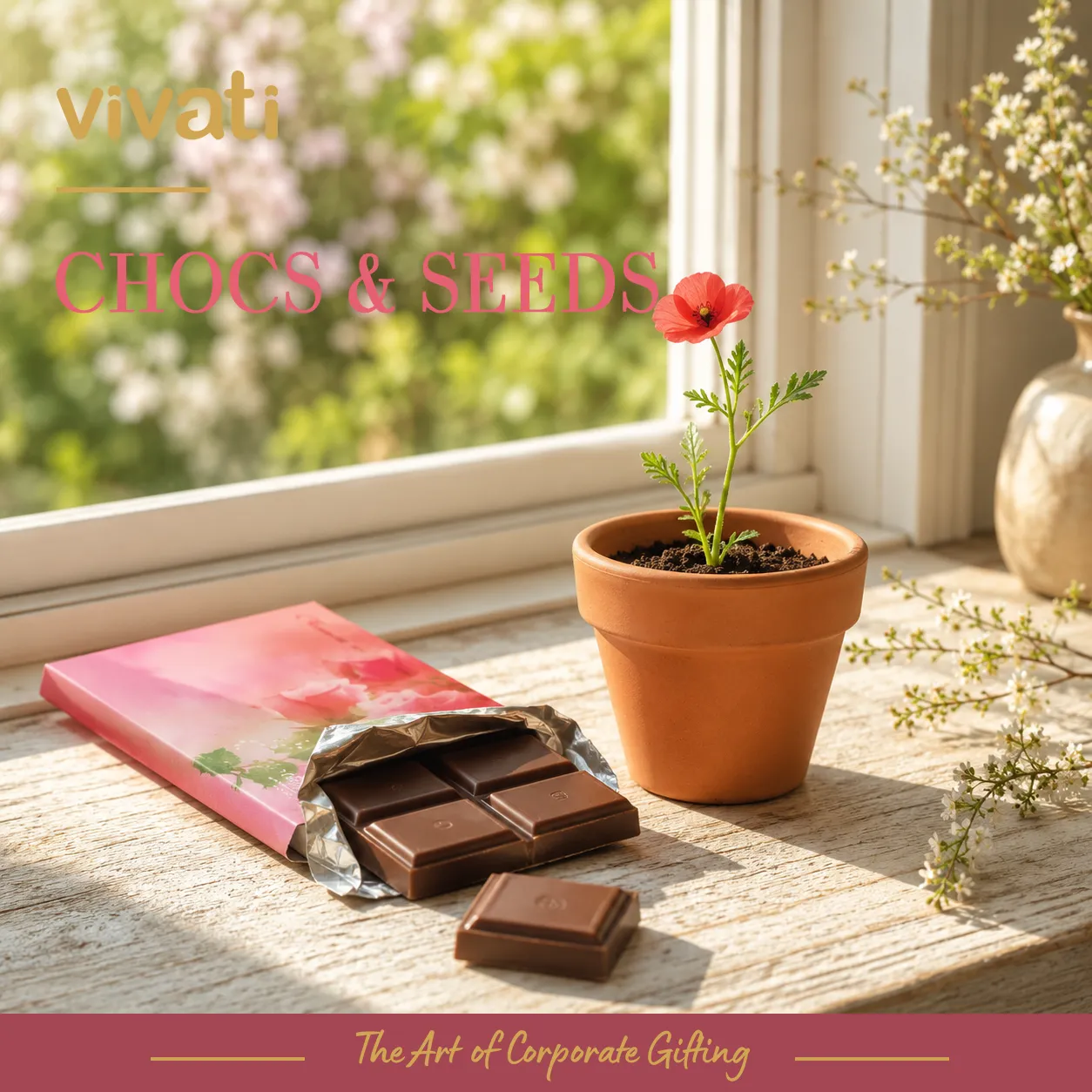 chocs-and-seeds-shokolad-i-semena 3 Корпоративен подаръчен сет с шоколад и семена в теракотена саксия
