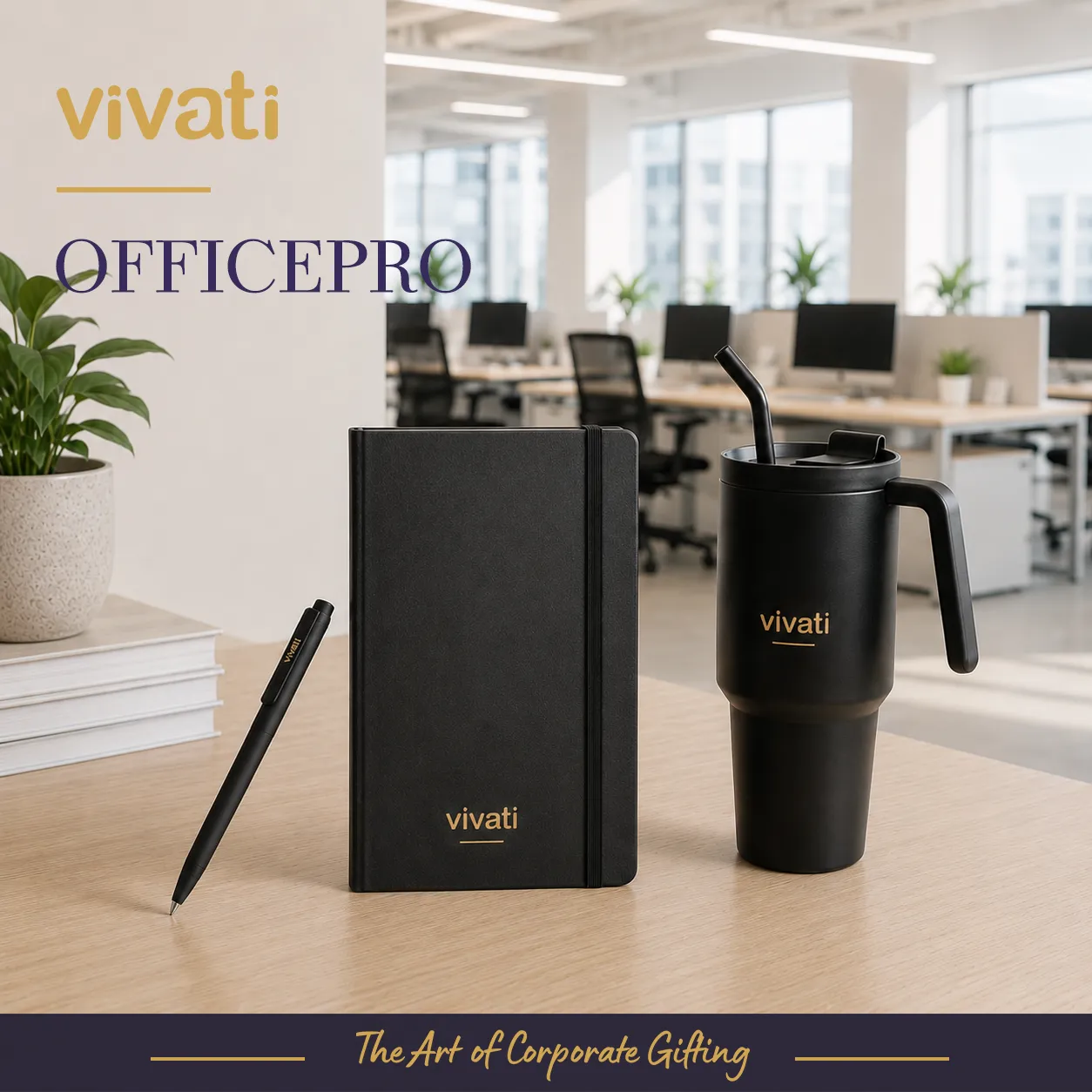 Офис комплект Office Pro с MOLESKINE бележник, чаша Tana RCS и химикалка Rabelais в брандирана кутия