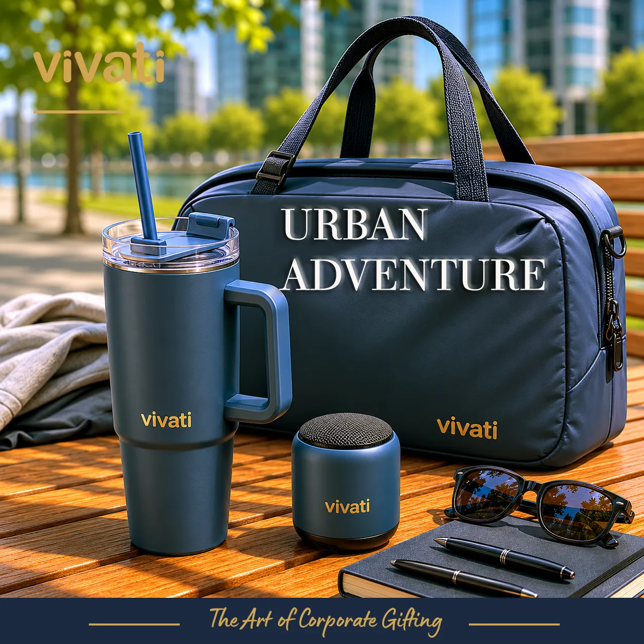 Комплект Urban Adventure с Tana RCS чаша 900 мл, мини безжична колонка и водоустойчив уикенд сак в брандирана кутия