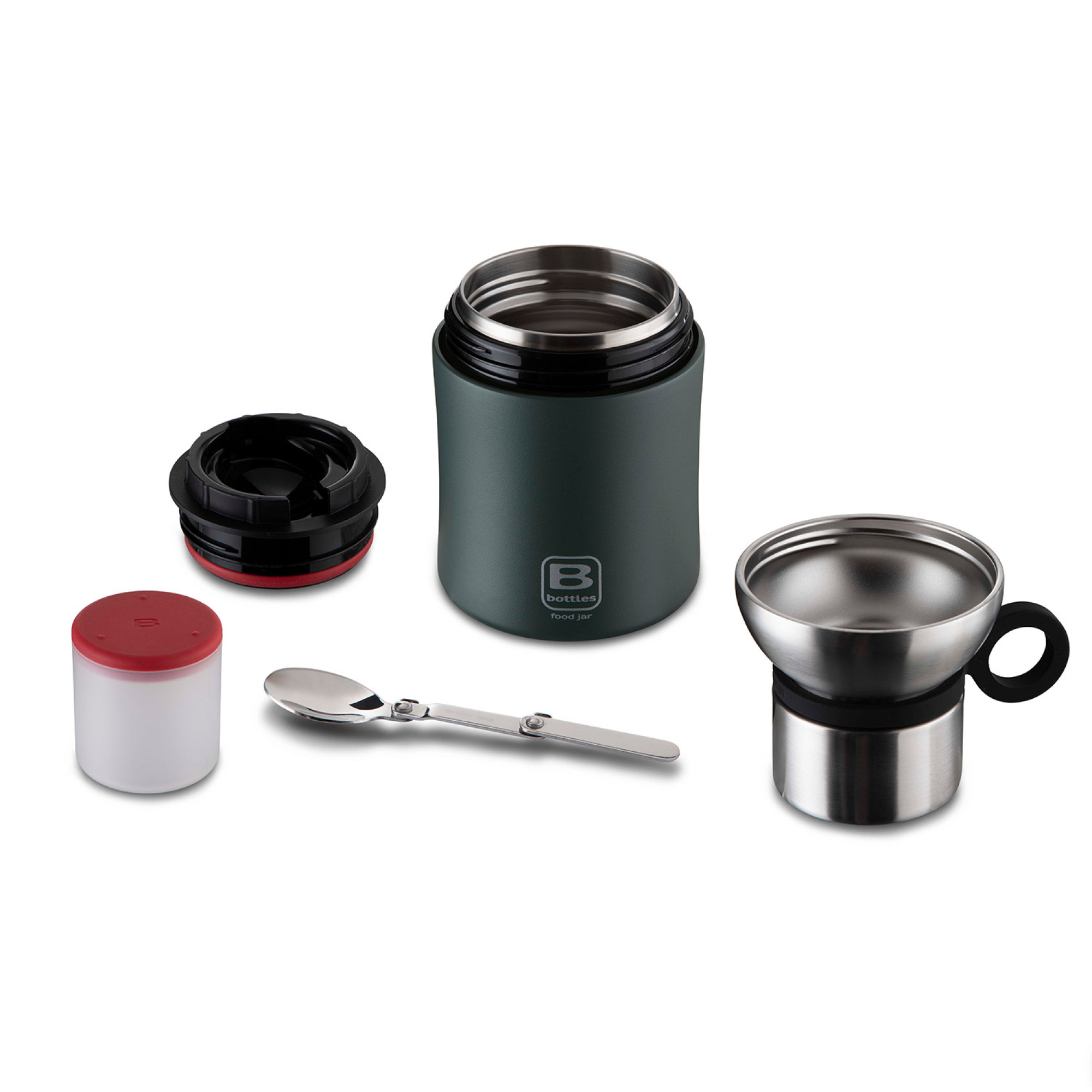 Ергономичен и безопасен термо буркан B Bottles Food Jar 500 ml – Green Forest без BPA и фталати
