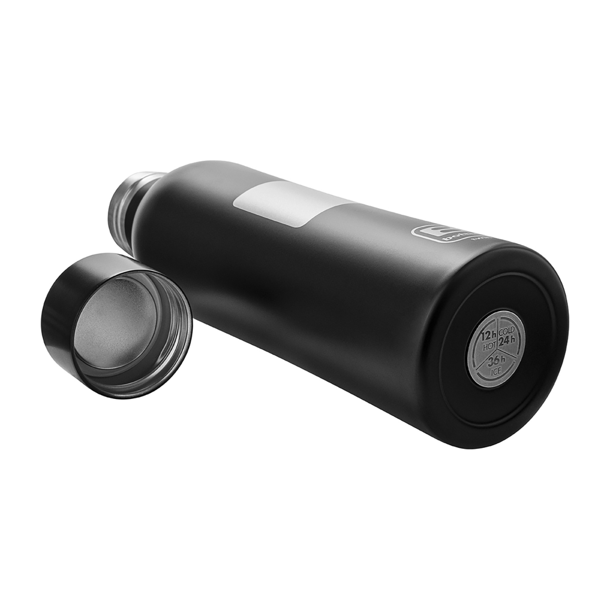 B Bottles TWIN Square Silver термобутилка с изчистен и стеснен дизайн за удобен захват