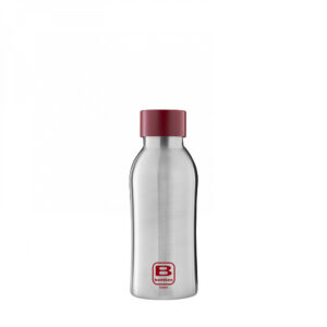 B Bottles Twin Steel & Red – елегантна термобутилка от неръждаема стомана с червени акценти