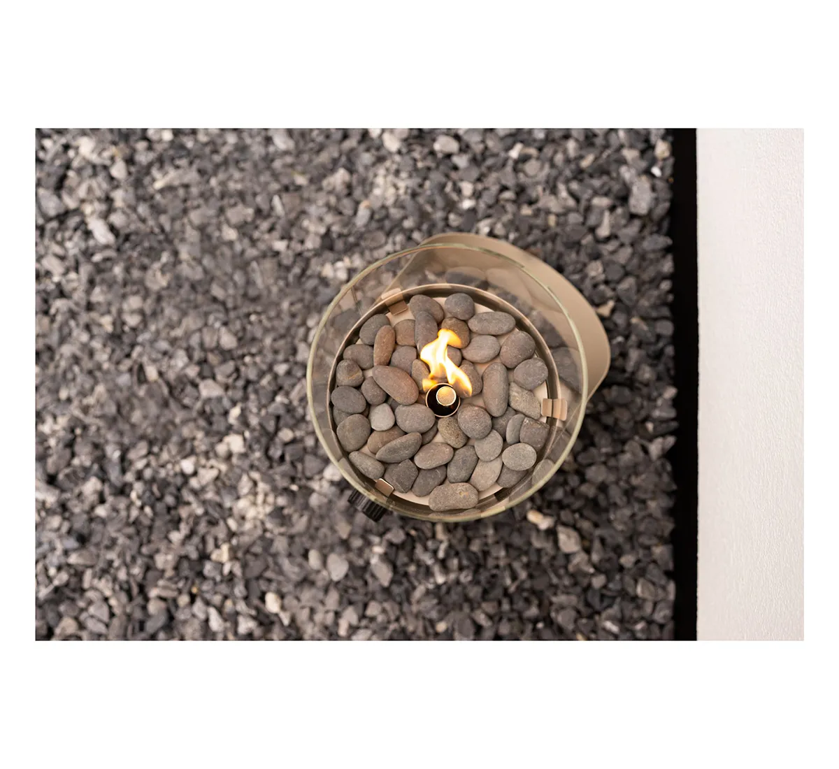 Газов Фенер 233642n Висококачествен фенер с прозрачно стъкло и декоративни камъчета