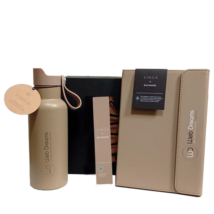 Комплект YourPulse с практични аксесоари за ежедневна употреба бутилка, тефтер и химикалка