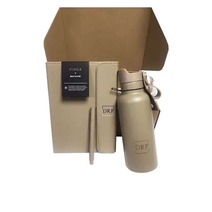 Vinga_Set_4 Три продукта от комплект YourPulse бутилка за вода, тефтер A5 и метална химикалка