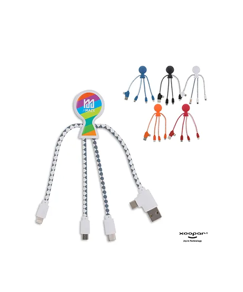 Кабел_LT41004_ Мултифункционален Mr. Bio USB Кабел от бранда Xoopar с три различни накрайника