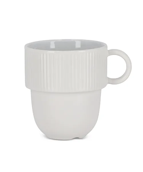 Чаша LT52253 Бяла чаша с ергономична дръжка Sagaform Inka за кафе и ча